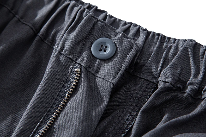 Mens Cargo Shorts 100% Cotton Casual Running Shorts Elastic Waist Hiking Outdoor with a Belt