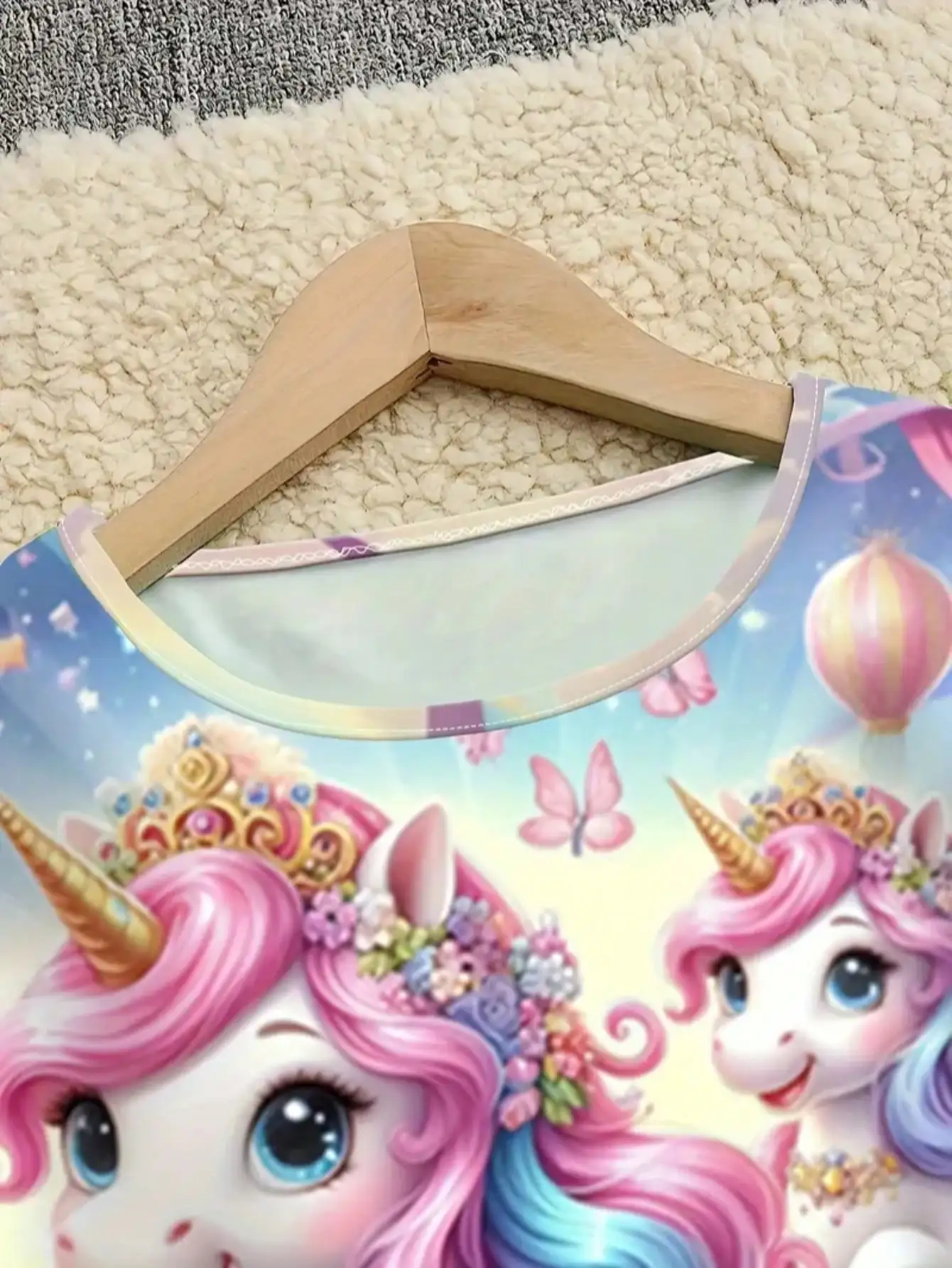 Girl's Unicorn Cartoon Dress, Short Sleeved, Summer Casual Round Neck, 3D Printed, Suitable for Teenage Girls' Princess Dress