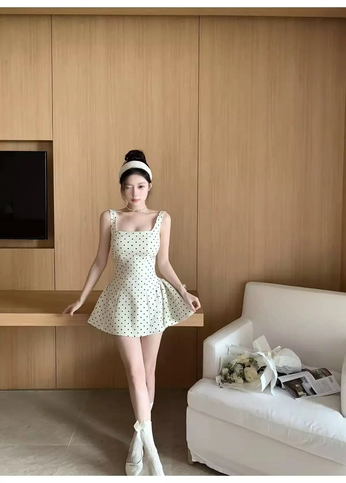 Polka Dot Strapless Dress Women's Summer 2026 New Arrival Elegant and Stunning A-Line Puffy Short Skirt