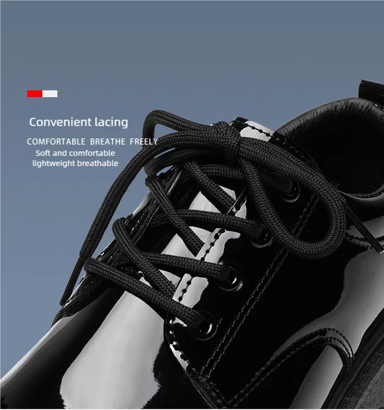 Men's Thick-Sole Casual Leather Shoes Four Seasons Fashion Soft-Sole Outdoor Walking Shoes Dress Business Gathering Leather Shoe
