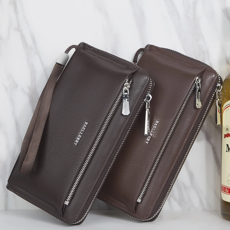 Baellerry New Men's Long Wallet, Portable Wrist Bag, Large Capacity Storage Bag, Perfect Gift for Business Men