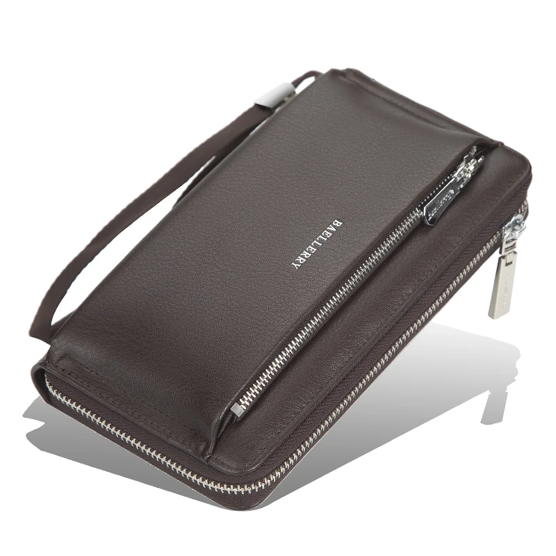Baellerry New Men's Long Wallet, Portable Wrist Bag, Large Capacity Storage Bag, Perfect Gift for Business Men