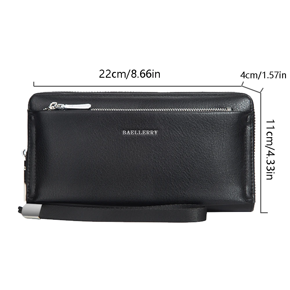 Baellerry New Men's Long Wallet, Portable Wrist Bag, Large Capacity Storage Bag, Perfect Gift for Business Men