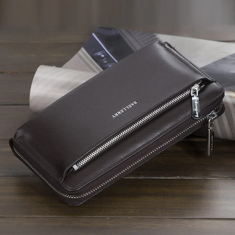 Baellerry New Men's Long Wallet, Portable Wrist Bag, Large Capacity Storage Bag, Perfect Gift for Business Men