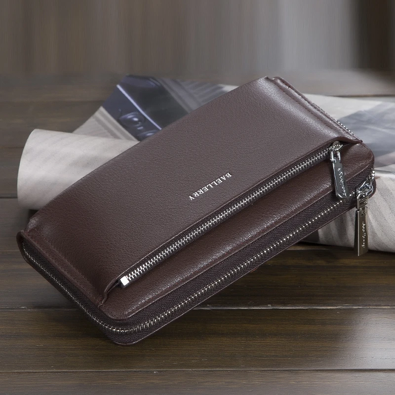 Baellerry New Men's Long Wallet, Portable Wrist Bag, Large Capacity Storage Bag, Perfect Gift for Business Men