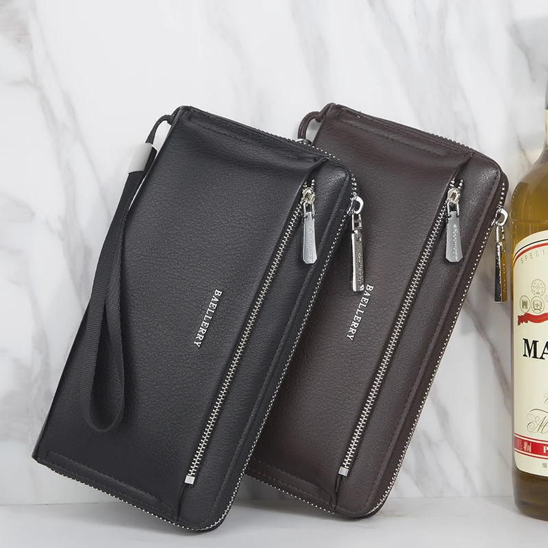 Baellerry New Men's Long Wallet, Portable Wrist Bag, Large Capacity Storage Bag, Perfect Gift for Business Men