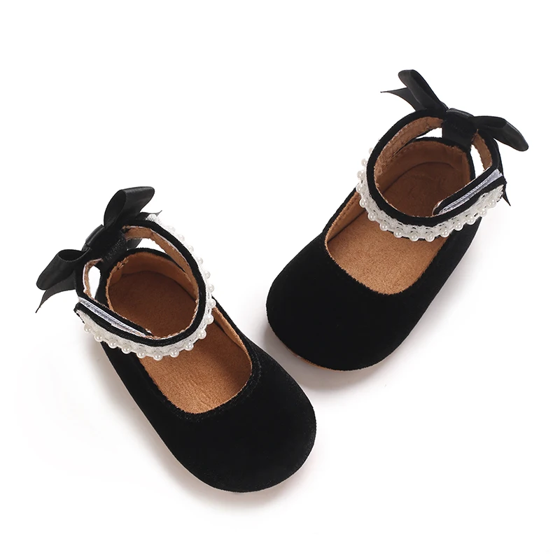 Infant Baby Girls Mary Jane Flats Bow Non-Slip Soft Sole Princess Toddler First Walkers Sneaker Wedding Dress Dancing Shoes