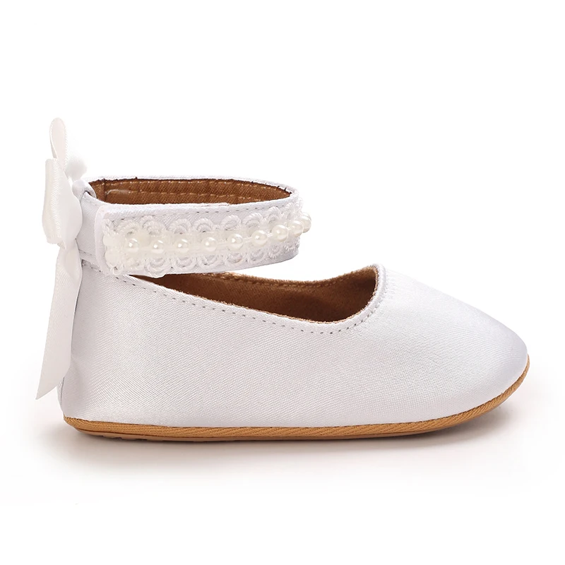 Infant Baby Girls Mary Jane Flats Bow Non-Slip Soft Sole Princess Toddler First Walkers Sneaker Wedding Dress Dancing Shoes