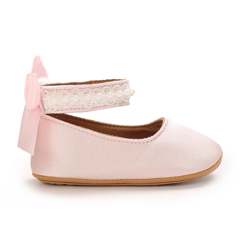 Infant Baby Girls Mary Jane Flats Bow Non-Slip Soft Sole Princess Toddler First Walkers Sneaker Wedding Dress Dancing Shoes