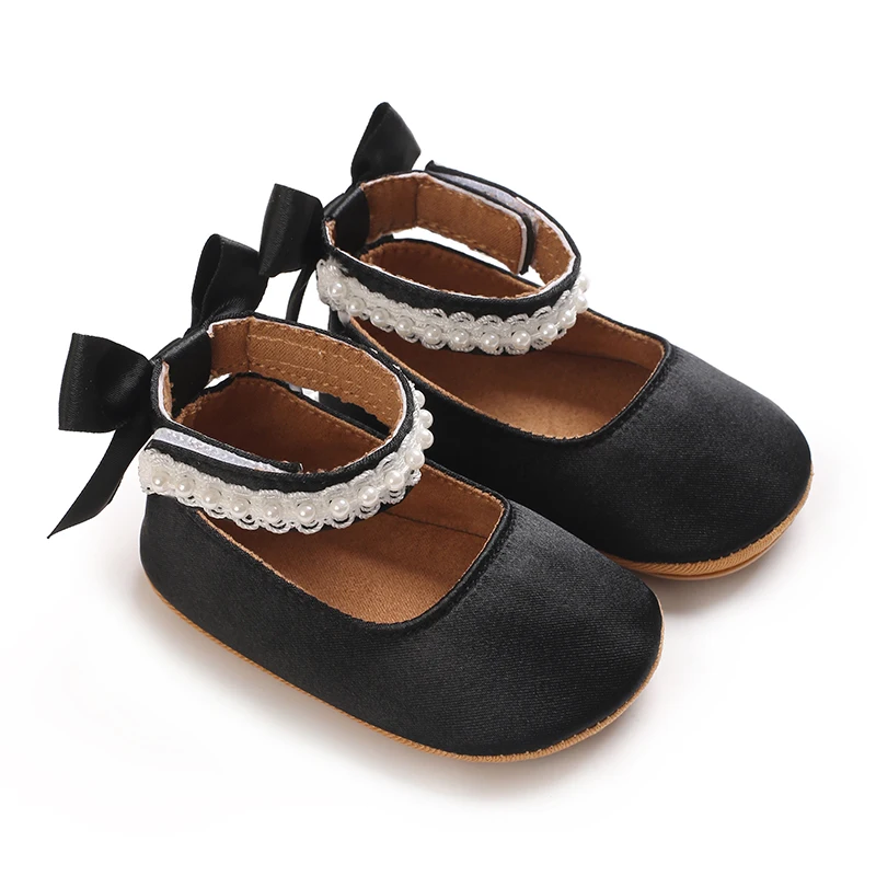 Infant Baby Girls Mary Jane Flats Bow Non-Slip Soft Sole Princess Toddler First Walkers Sneaker Wedding Dress Dancing Shoes