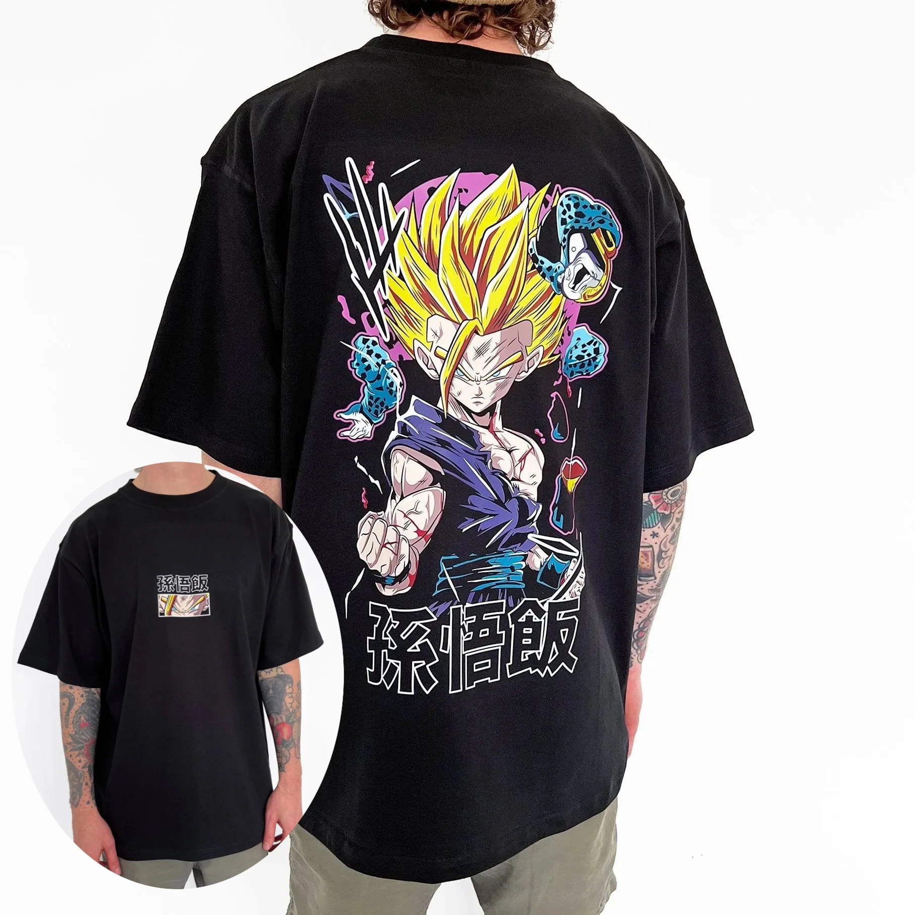 2026 New Dragon Ball Gogeta Gohan Broly Goku Majin Buu Printed Short Sleeve T-shirt Men's and Women's T-shirt Men's Top T-shirt