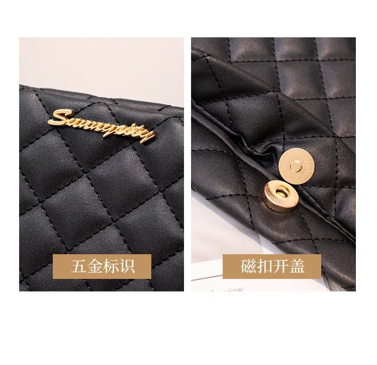 Fashion Sense Diamond Bags Large Bag Chain Bag Women's Large Capacity Shoulder Bag Senior Shoulder Women's Bag niche Soft Solid