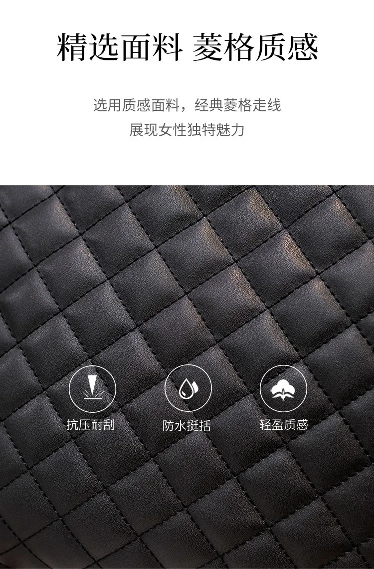 Fashion Sense Diamond Bags Large Bag Chain Bag Women's Large Capacity Shoulder Bag Senior Shoulder Women's Bag niche Soft Solid