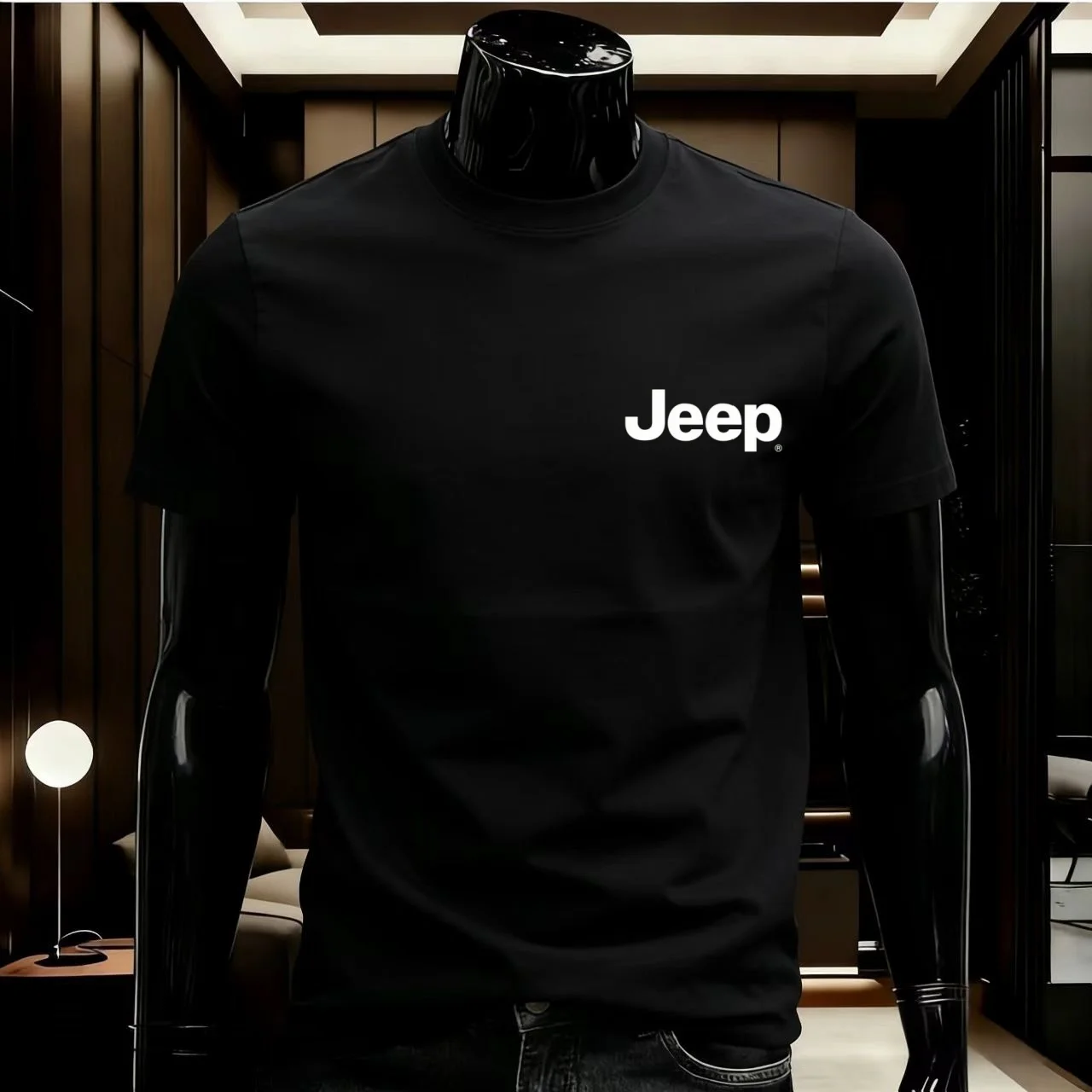 JEEP 100% Cotton Summer T-Shirt, High Quality, Comfortable and Soft Crew Neck Design, Fashion Street Style Men's Clothing
