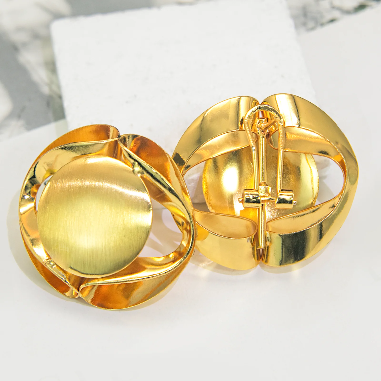 YTJX Design Gothic Drop Earrings 18K Gold Color Smooth Stud Earrings For Women Personality Statement Party Jewelry 2026 New