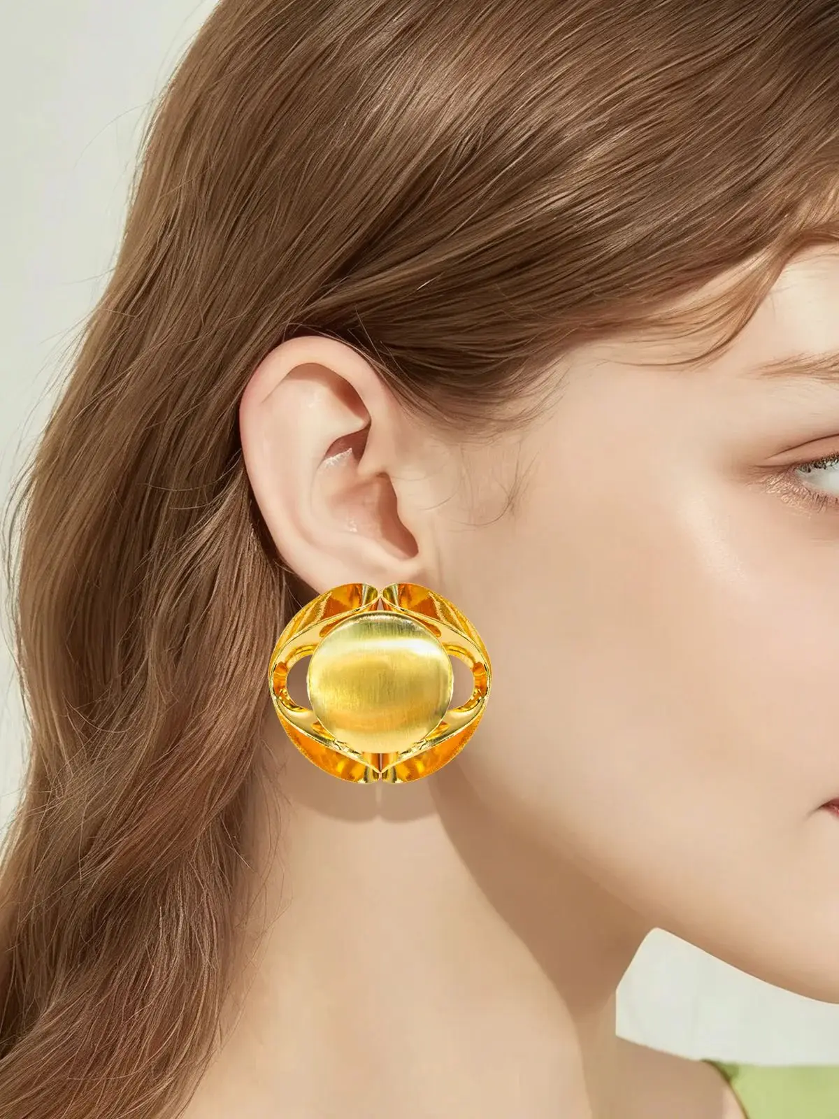 YTJX Design Gothic Drop Earrings 18K Gold Color Smooth Stud Earrings For Women Personality Statement Party Jewelry 2026 New