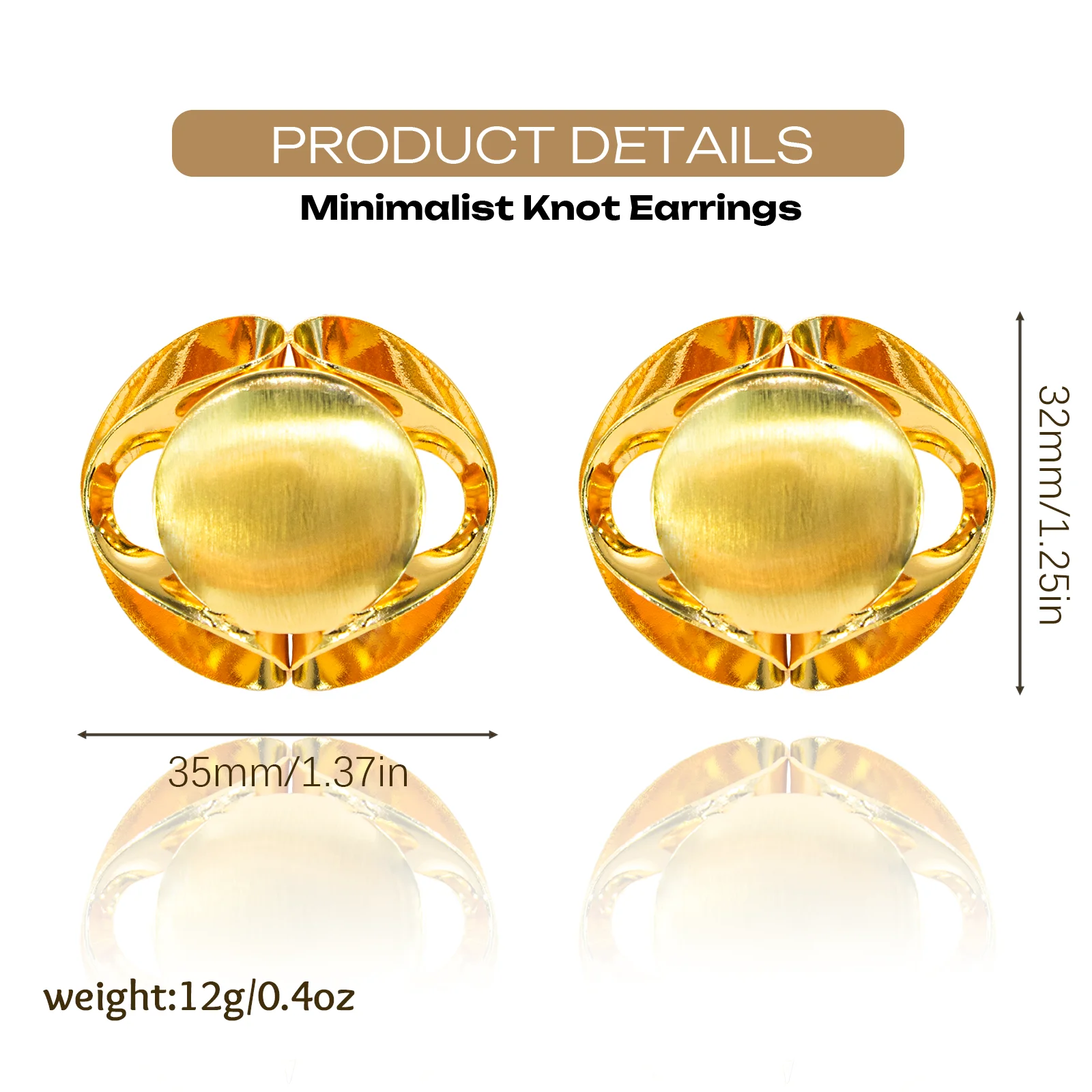 YTJX Design Gothic Drop Earrings 18K Gold Color Smooth Stud Earrings For Women Personality Statement Party Jewelry 2026 New