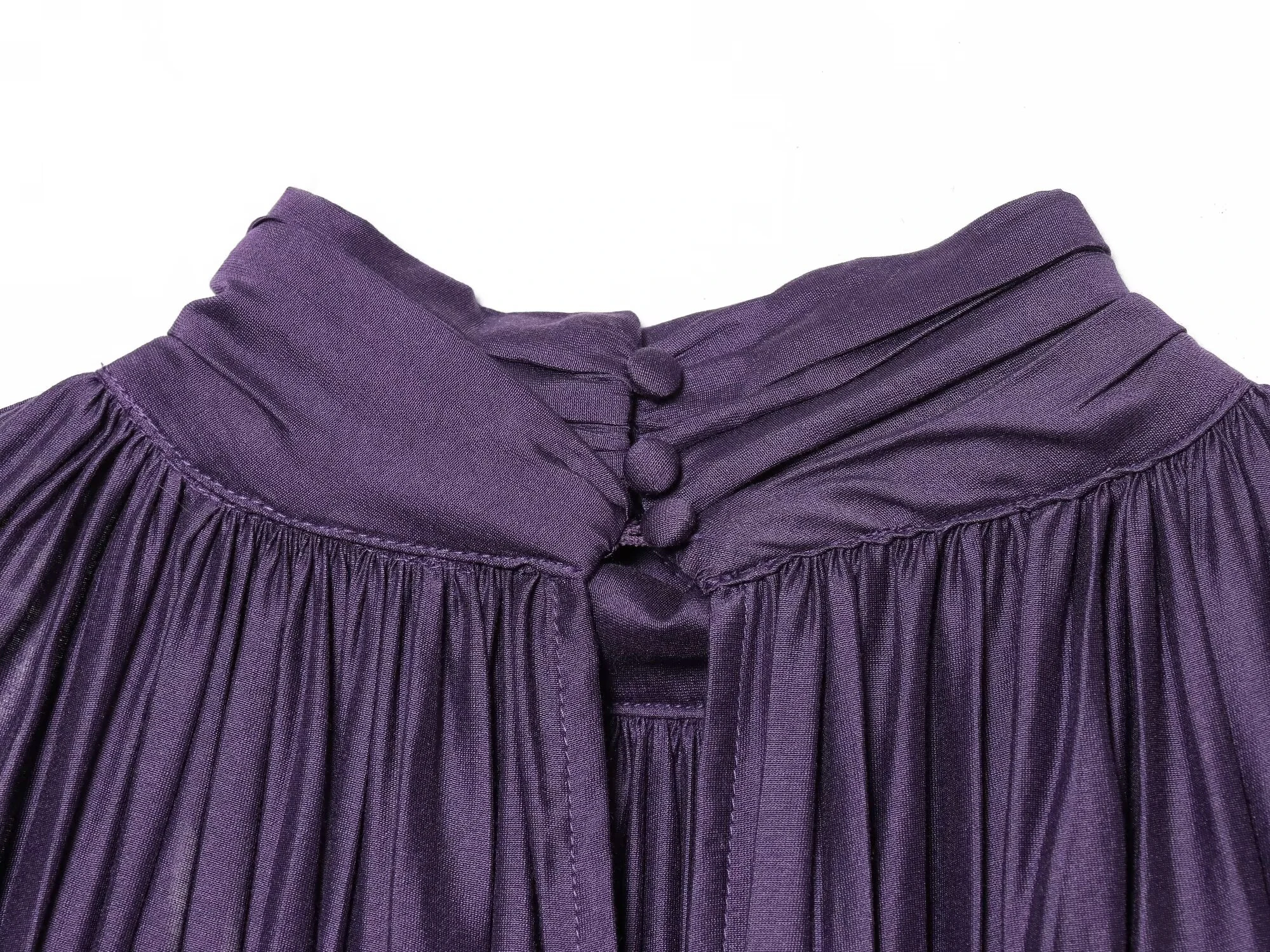 Spring new women's clothing minimalist style stand up collar shoulder inserted lantern long sleeved pleated top