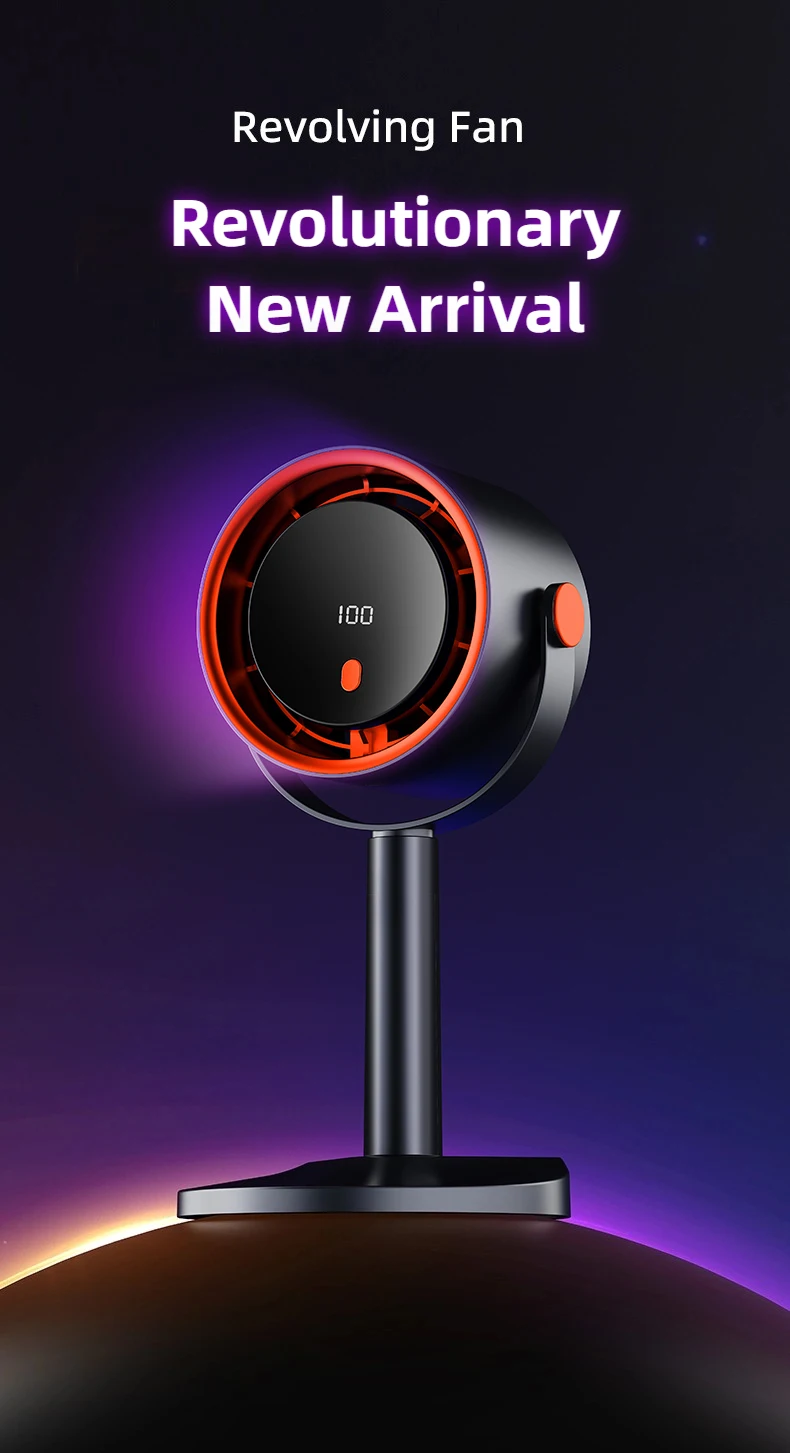 TINSOL New Bladeless Turbine Electric Fan, Portable Outdoor Camping Fan, with Timer Function, Suitable for Office and Home Use