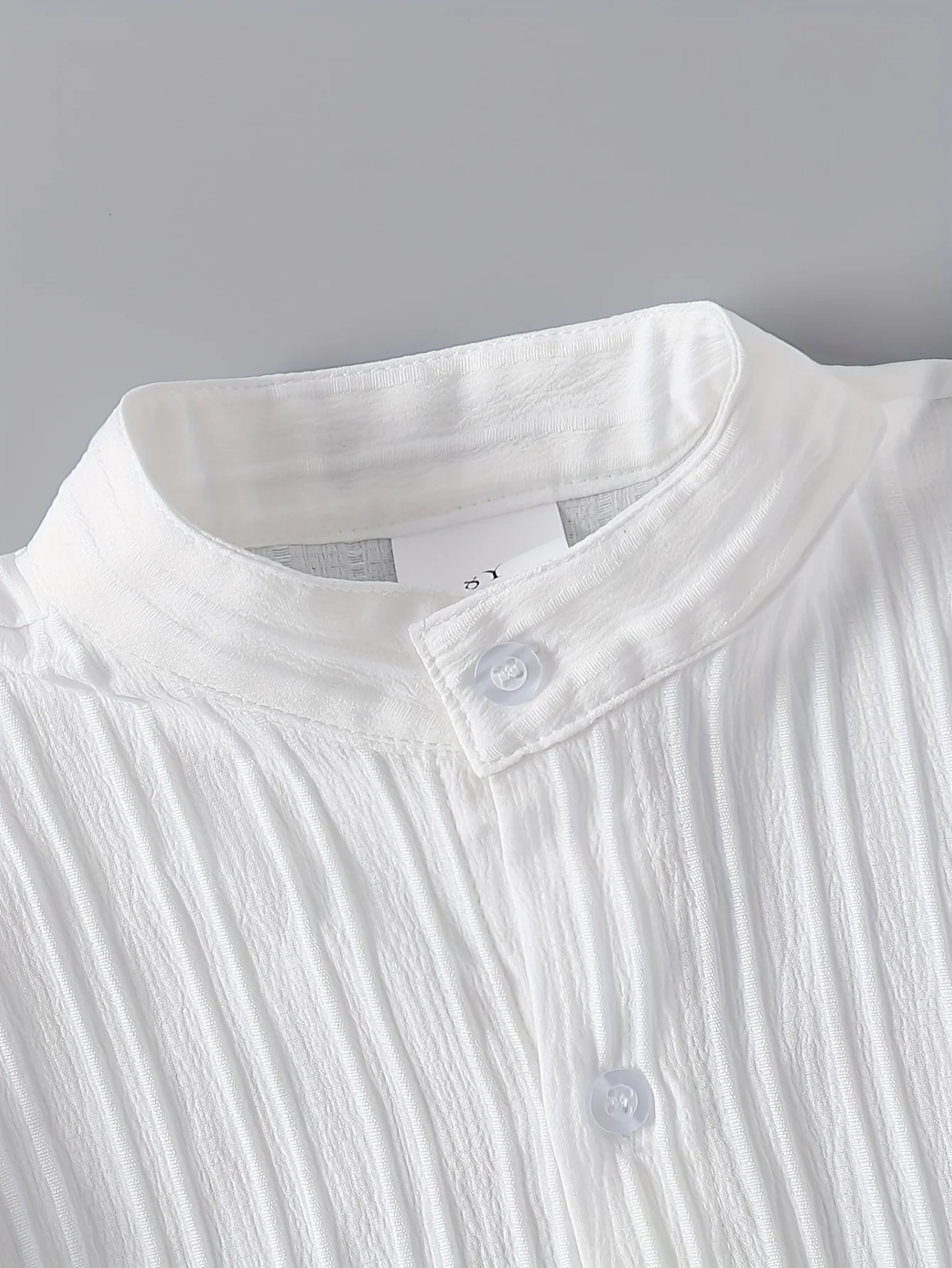 Boys' Spring/Summer Fall Collared Long-Sleeve Wave Stripe Shirt, Fashionable Versatile Outerwear, School Style Back-To-School Trendy Solid Color Ribbed Comfortable Trendy Shirt