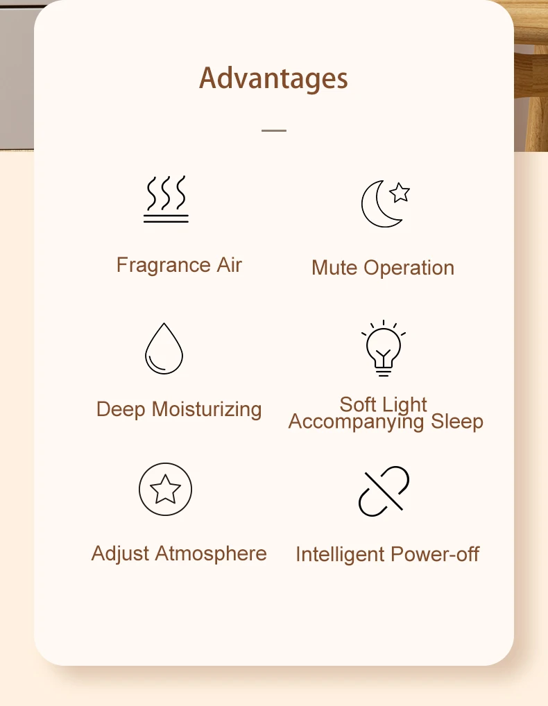 150ML Ultrasonic Wood Grain Essential Humidifier Air Humidifier for Bedroom Office Home 7 Color LED Light Aromatherapy Diffuser