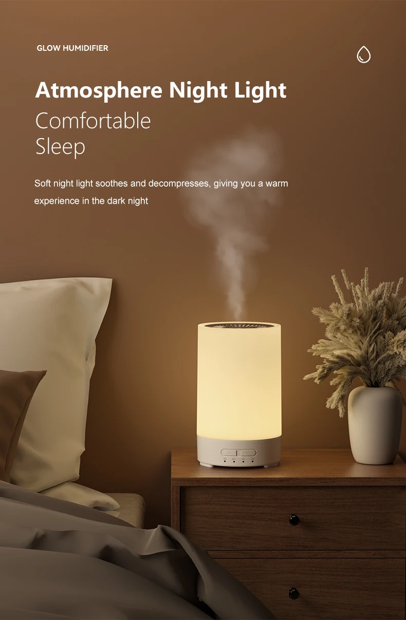 150ML Ultrasonic Wood Grain Essential Humidifier Air Humidifier for Bedroom Office Home 7 Color LED Light Aromatherapy Diffuser
