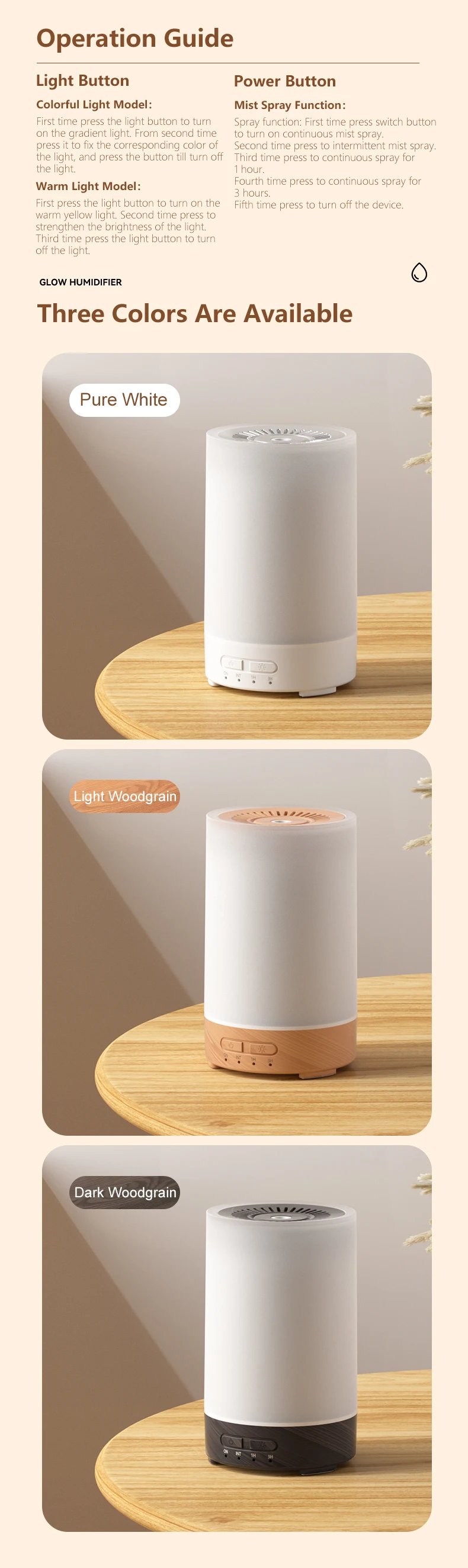 150ML Ultrasonic Wood Grain Essential Humidifier Air Humidifier for Bedroom Office Home 7 Color LED Light Aromatherapy Diffuser