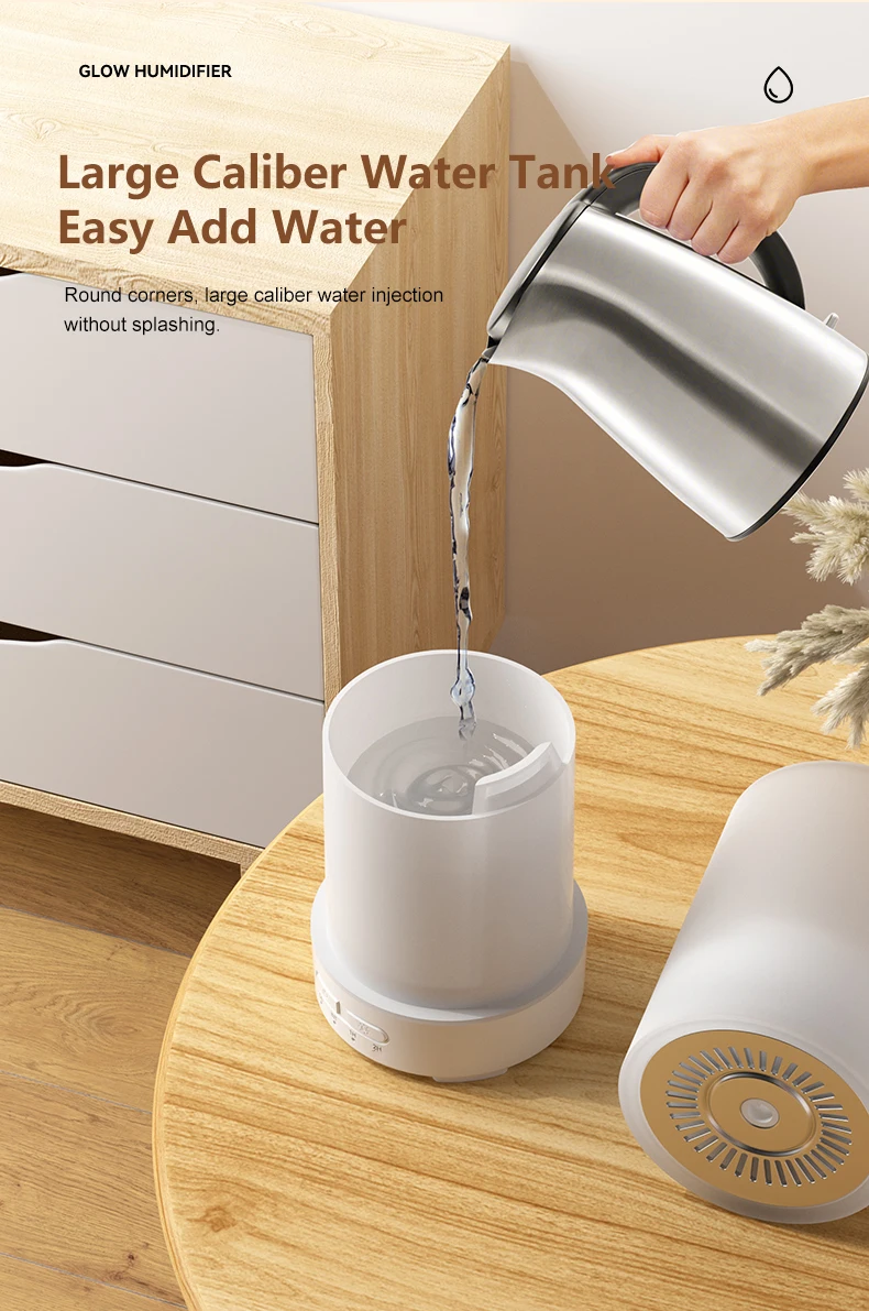 150ML Ultrasonic Wood Grain Essential Humidifier Air Humidifier for Bedroom Office Home 7 Color LED Light Aromatherapy Diffuser