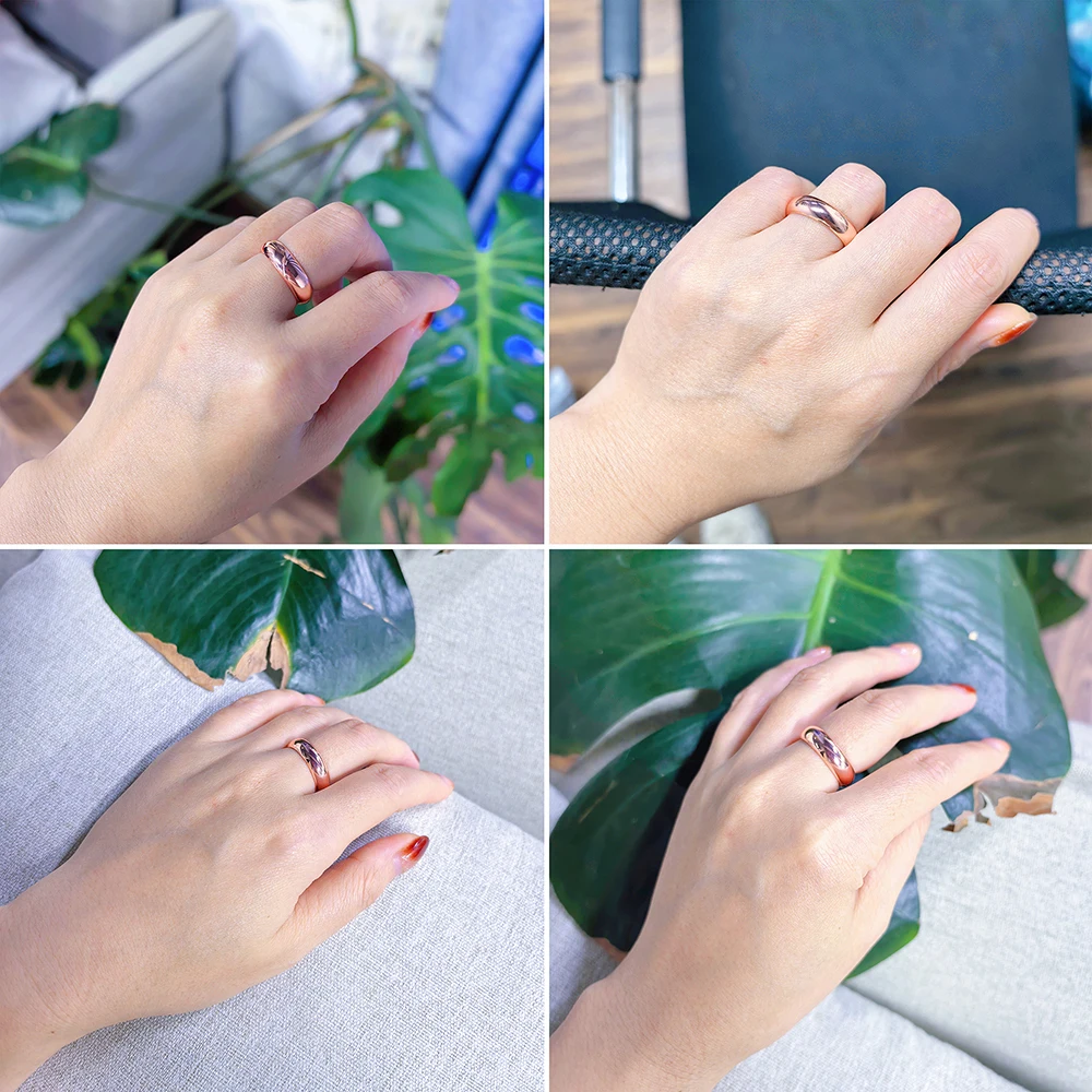 Vinterly Pure Copper Rings for Women Men 6mm Wide Finger Jewelry Shiny High Polished Metal Minimalist Copper Ring