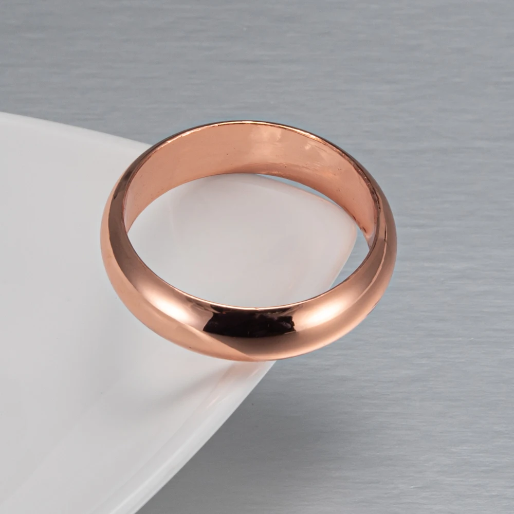 Vinterly Pure Copper Rings for Women Men 6mm Wide Finger Jewelry Shiny High Polished Metal Minimalist Copper Ring