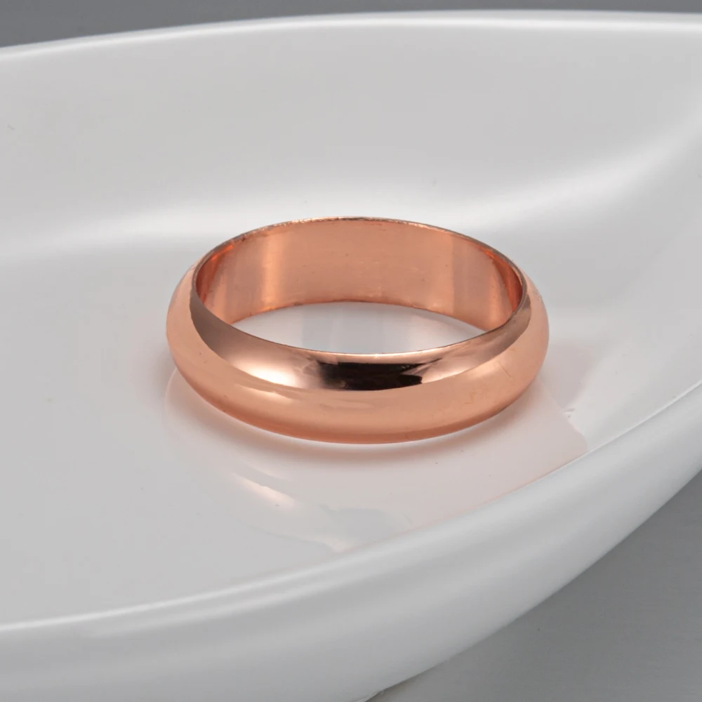 Vinterly Pure Copper Rings for Women Men 6mm Wide Finger Jewelry Shiny High Polished Metal Minimalist Copper Ring