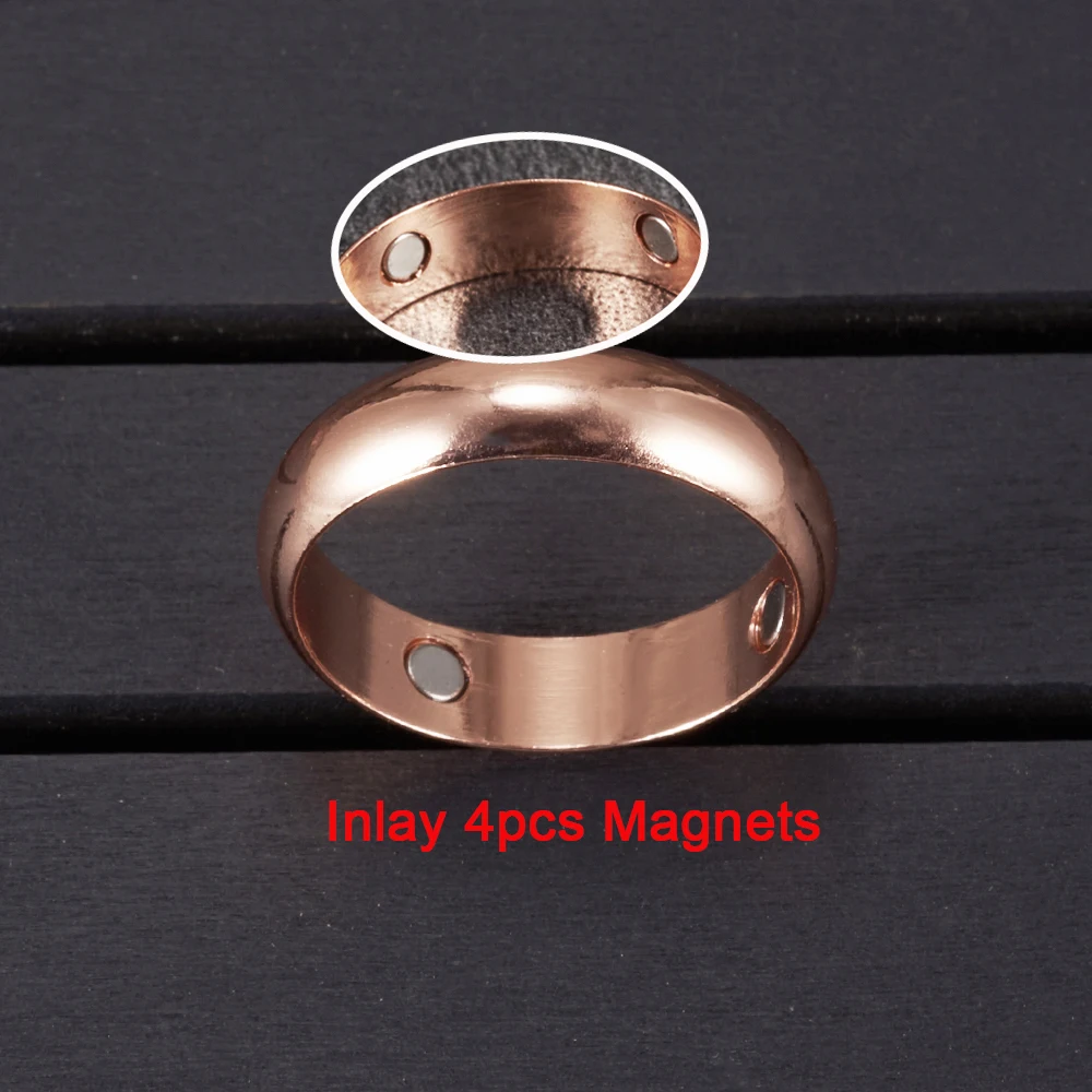 Vinterly Pure Copper Rings for Women Men 6mm Wide Finger Jewelry Shiny High Polished Metal Minimalist Copper Ring