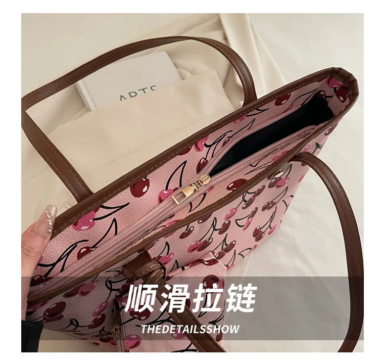 2026 New Printed Tote Bag for Women Large Capacity Casual Shoulder Bag Fashion 2pcs Set Handbag