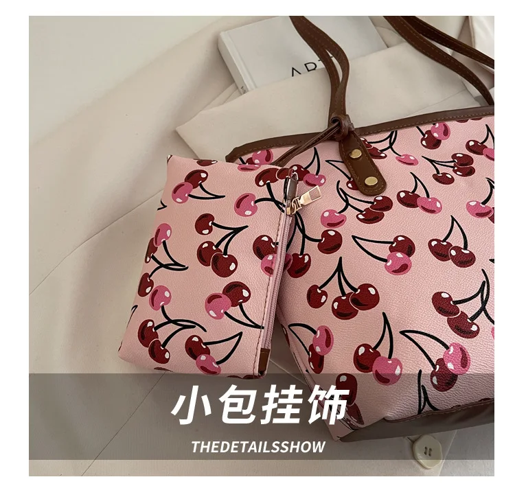 2026 New Printed Tote Bag for Women Large Capacity Casual Shoulder Bag Fashion 2pcs Set Handbag