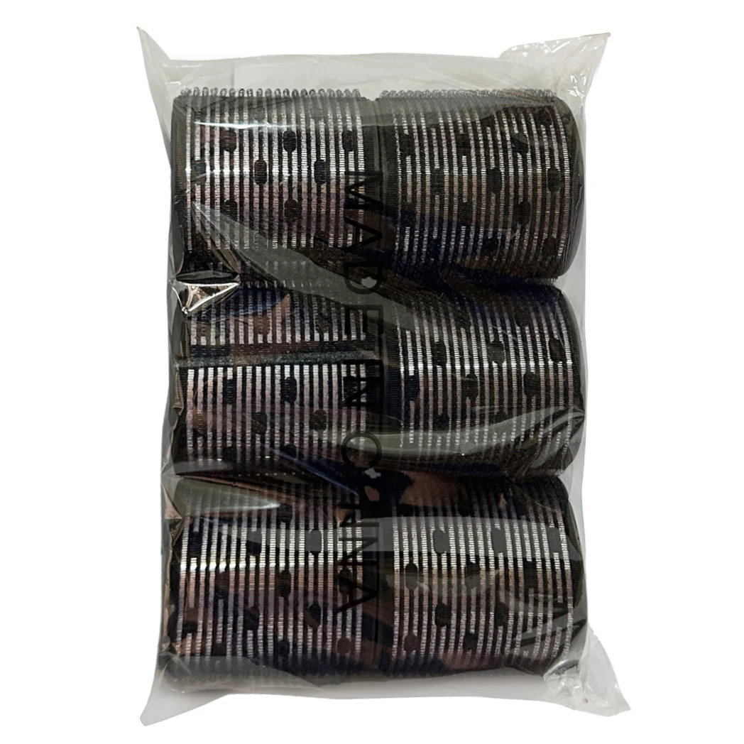 6pcs/set Aluminum Core Hair Rollers Fast Heat Self-Grip Light Thermal Ceramic Volume Styling Round Barrel Curler Black 60mm 1948