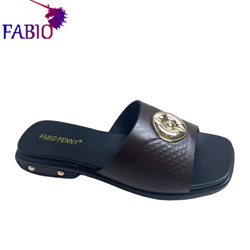 FABIO PENNY 2026 Summer Collection - Solid Color Embroidered PU Sole African Mom Party Casual Slippers
