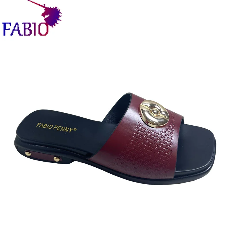 FABIO PENNY 2026 Summer Collection - Solid Color Embroidered PU Sole African Mom Party Casual Slippers