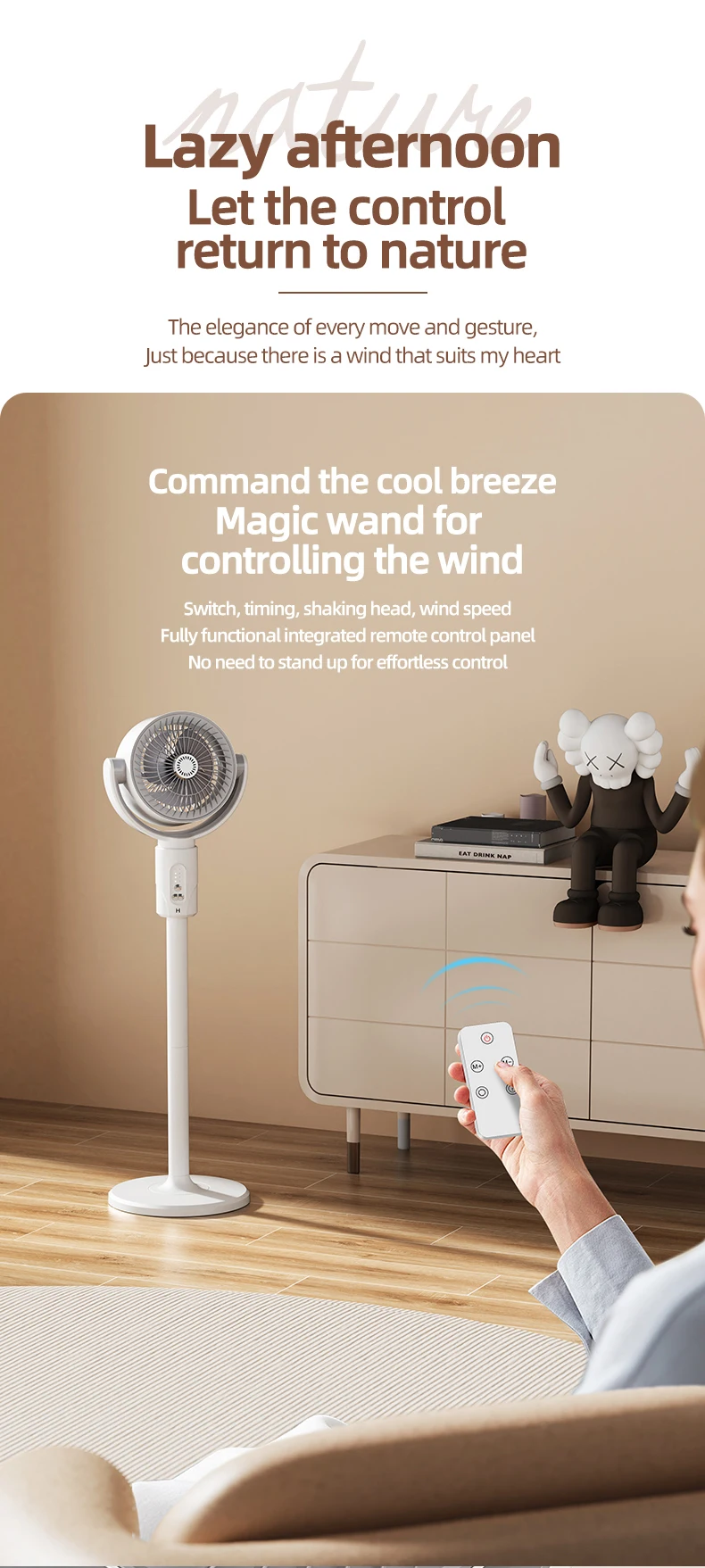 Electric Air Turbine Circulation Fan Floor-standing Fan Five-speed Adjustable Air Circulation Fan Adjustable Height Rechargeable