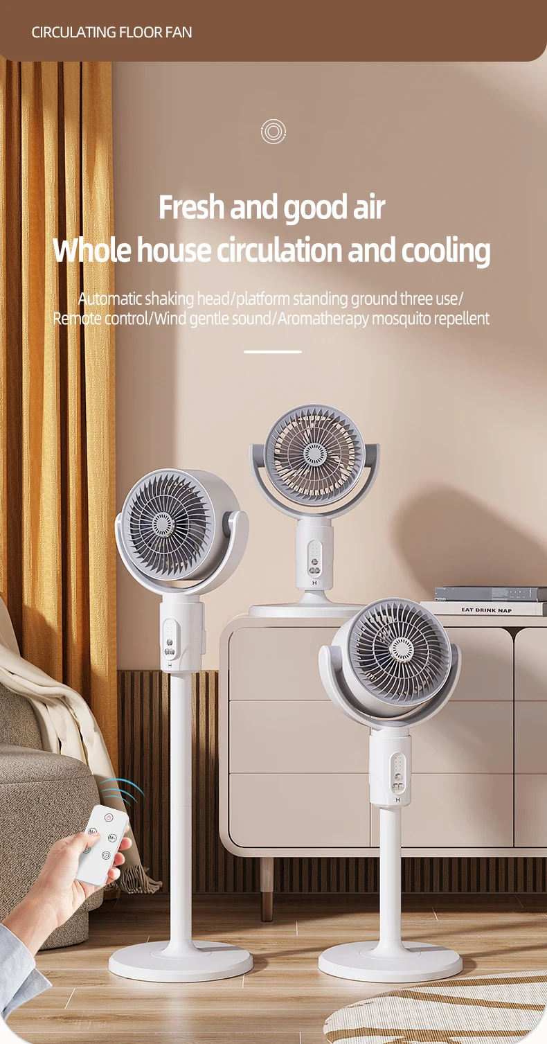 Electric Air Turbine Circulation Fan Floor-standing Fan Five-speed Adjustable Air Circulation Fan Adjustable Height Rechargeable