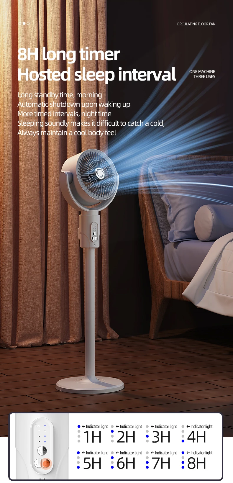 Electric Air Turbine Circulation Fan Floor-standing Fan Five-speed Adjustable Air Circulation Fan Adjustable Height Rechargeable
