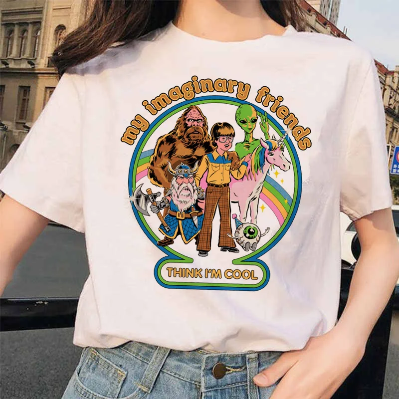 Let's Summon Demons Aesthetics T shirt Women Summer Casual Harajuku Cartoon Print Satan Short Sleeve Tops Camiseta Streetwear