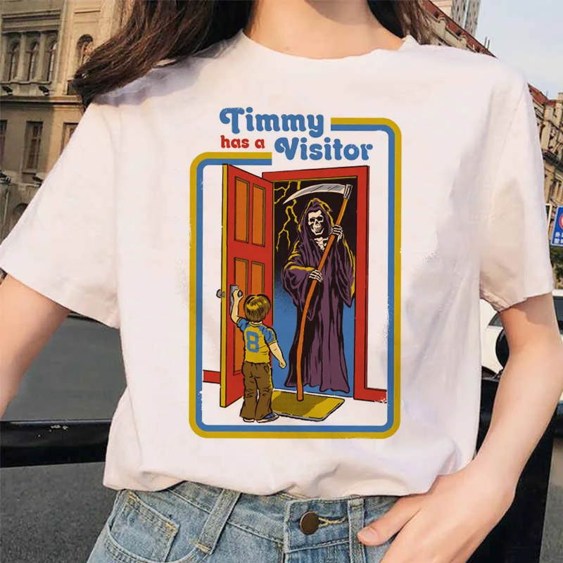 Let's Summon Demons Aesthetics T shirt Women Summer Casual Harajuku Cartoon Print Satan Short Sleeve Tops Camiseta Streetwear