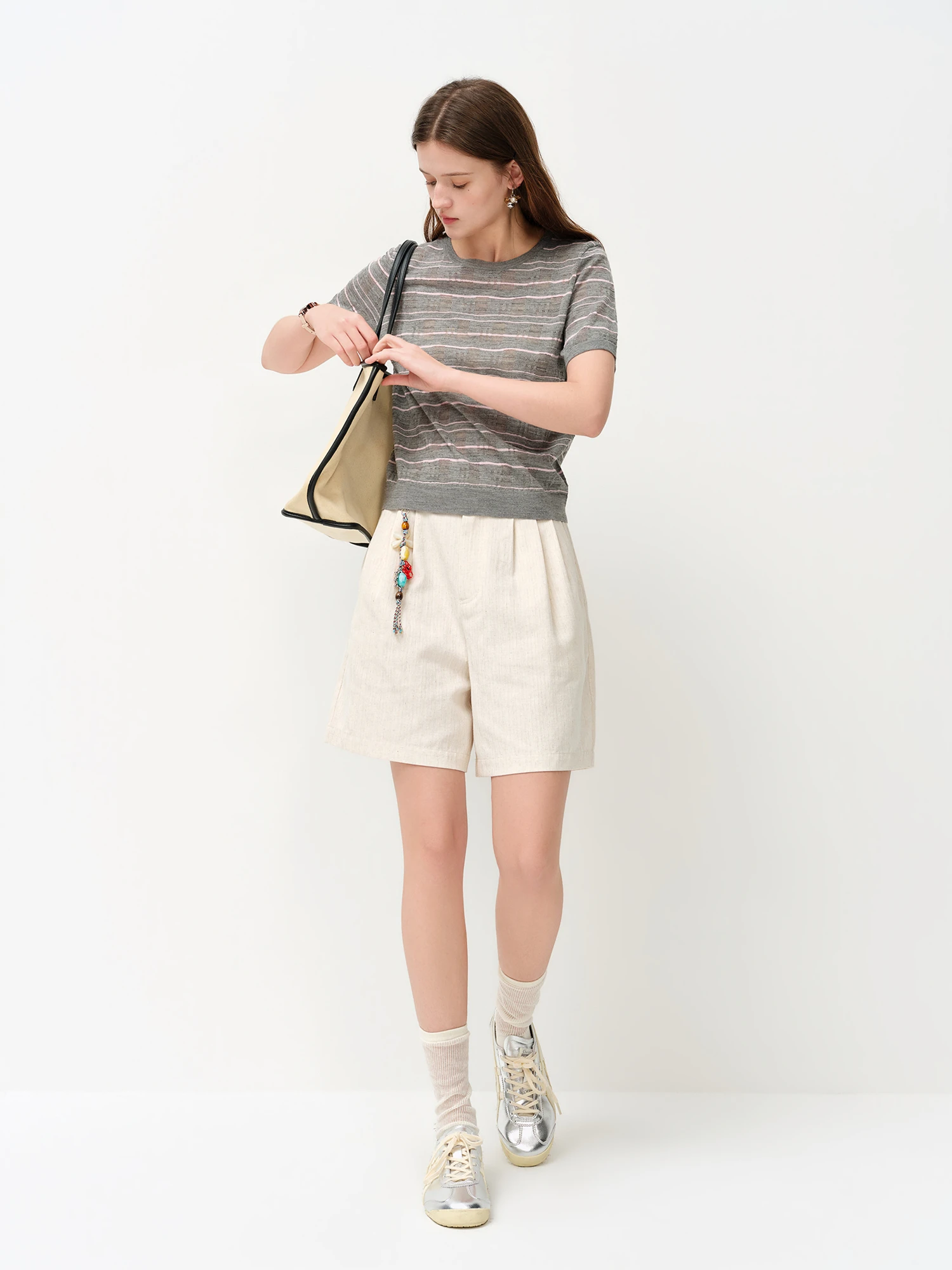 FSLE 2026 Summer Women's Linen Blend Classic Casual Shorts - Solid Color Regular Fit Versatile Bottom for Office and Daily Wear