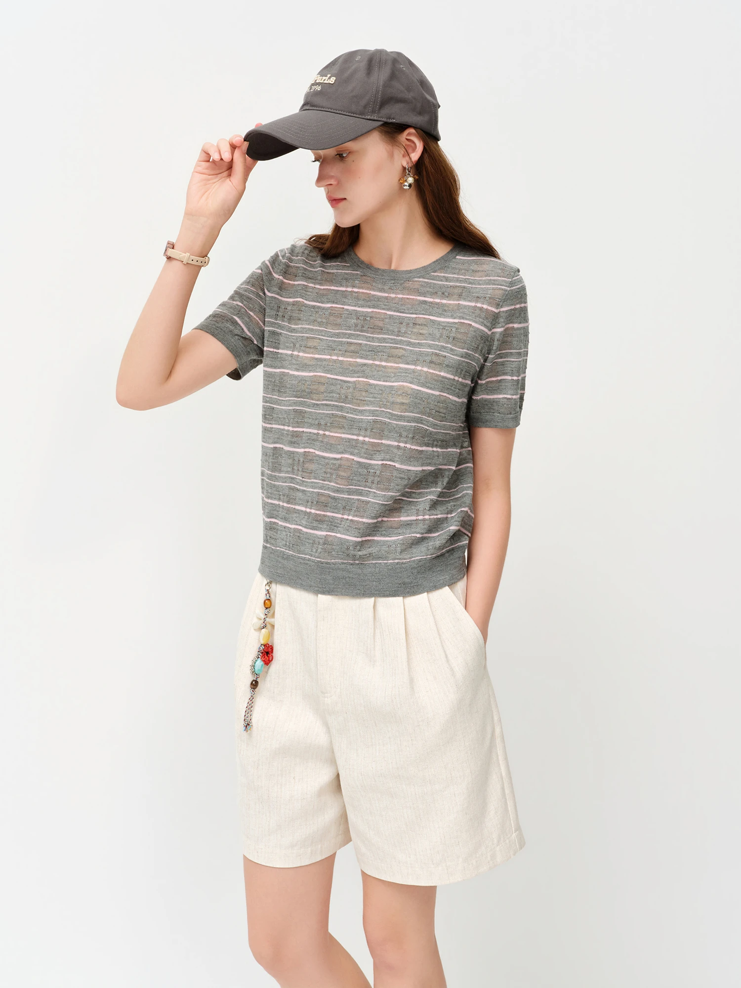 FSLE 2026 Summer Women's Linen Blend Classic Casual Shorts - Solid Color Regular Fit Versatile Bottom for Office and Daily Wear
