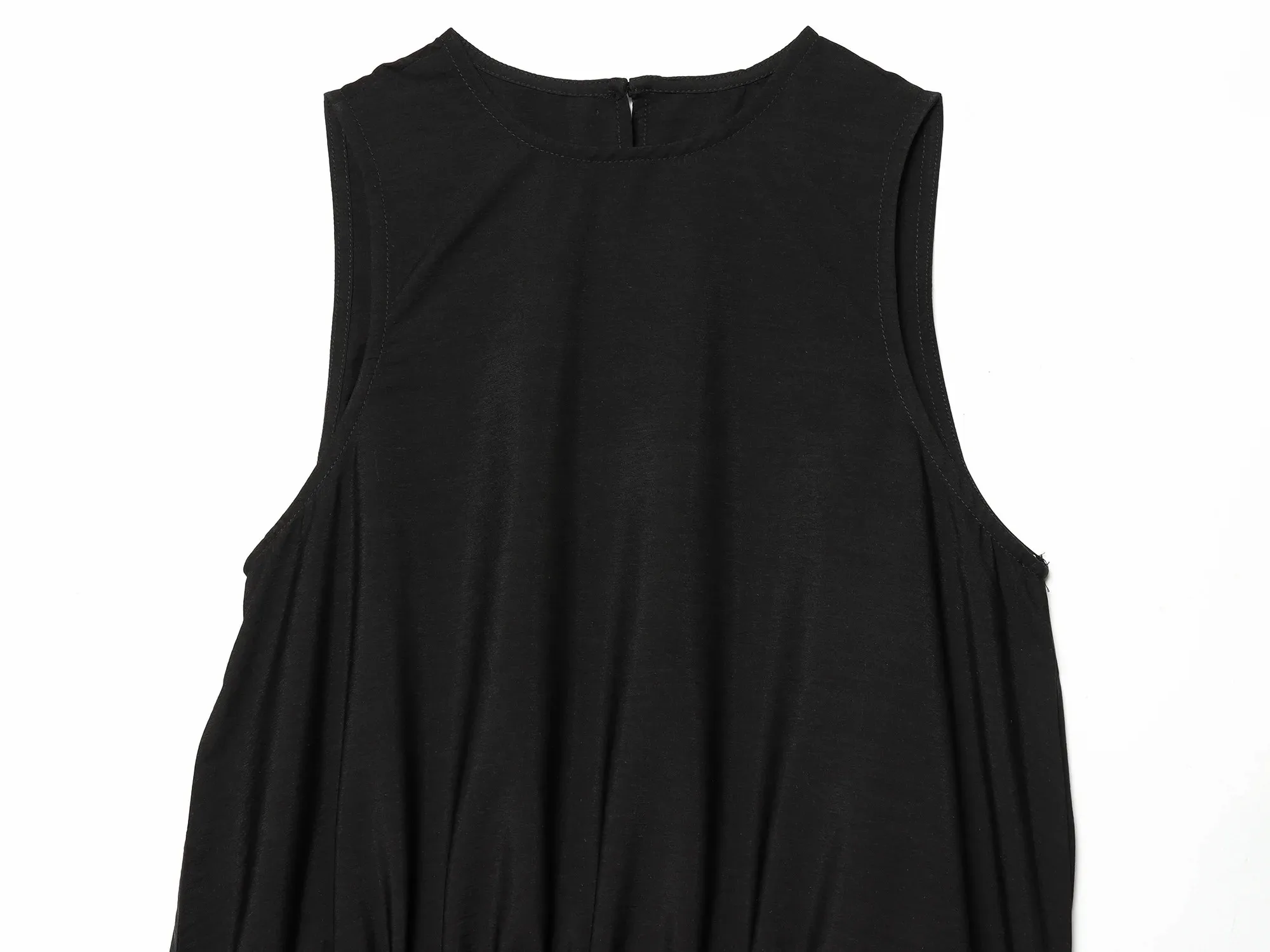 Women New Summer Sleeveless O-neck Long Dress Women's French Style Loose Vintage Bow Midi Dress Female Beach Dress Vestido