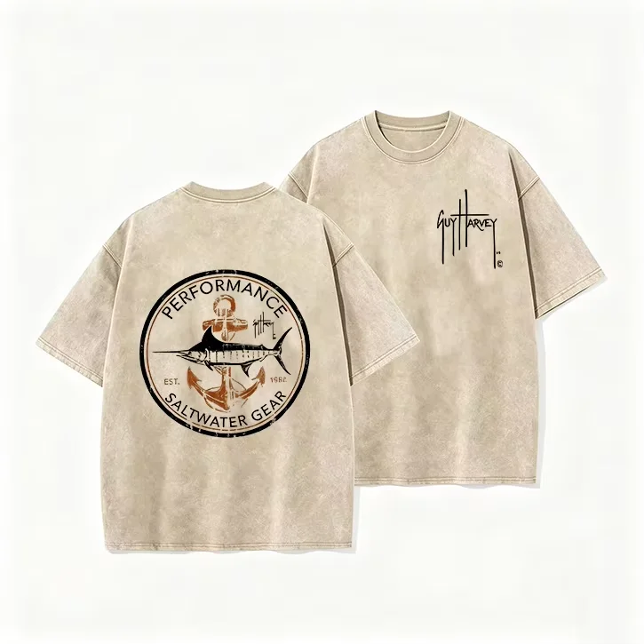 Washed Cotton Short Sleeve T-Shirt for Men | Vintage Washed Loose Fit Tee High Street Summer Tops Streetwear Hip Hop Style