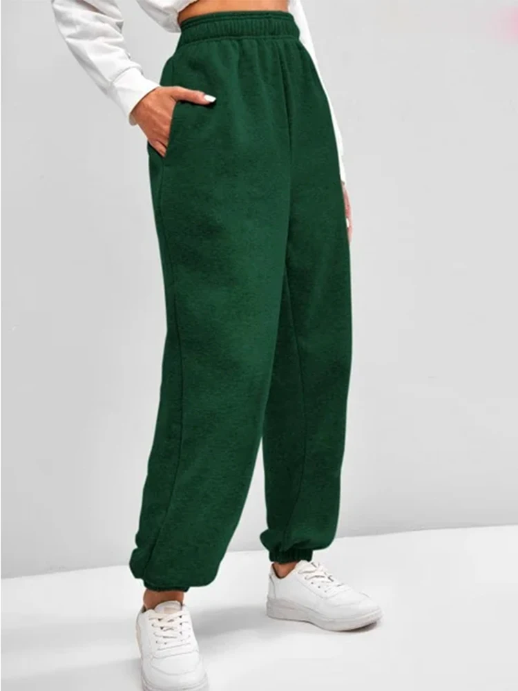 Comfortable High Waist Sweatpants for Women Stretchy and Soft Everyday Pants with Elastic Waistband