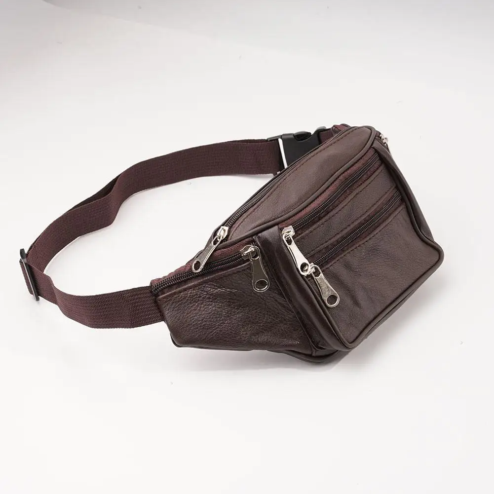 Men's Waist Pack PU Leather Bag Waist Belt Bag Male Artificial Leather Fanny Pack Fashion Luxury Small Shoulder Bags For Men