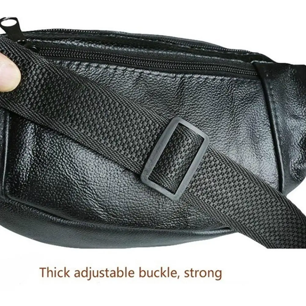 Men's Waist Pack PU Leather Bag Waist Belt Bag Male Artificial Leather Fanny Pack Fashion Luxury Small Shoulder Bags For Men