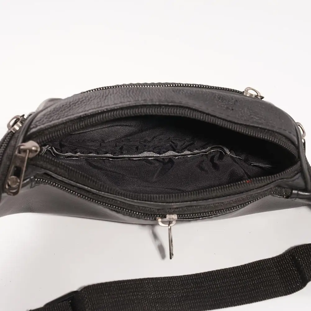 Men's Waist Pack PU Leather Bag Waist Belt Bag Male Artificial Leather Fanny Pack Fashion Luxury Small Shoulder Bags For Men